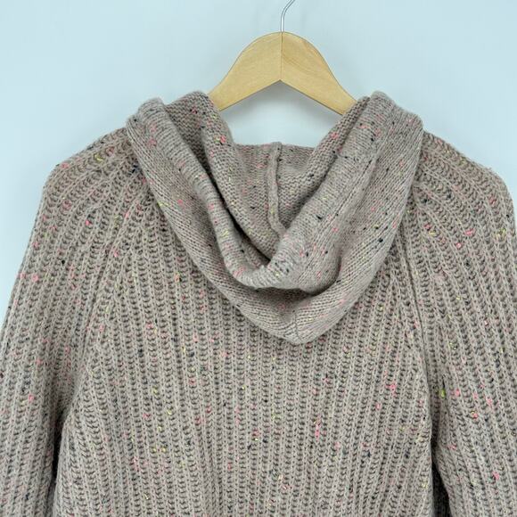 NWT Aerie Hooded Sweater Knit Pullover Womens S Beige Cozy Core Low Effort Cute - Picture 4 of 8